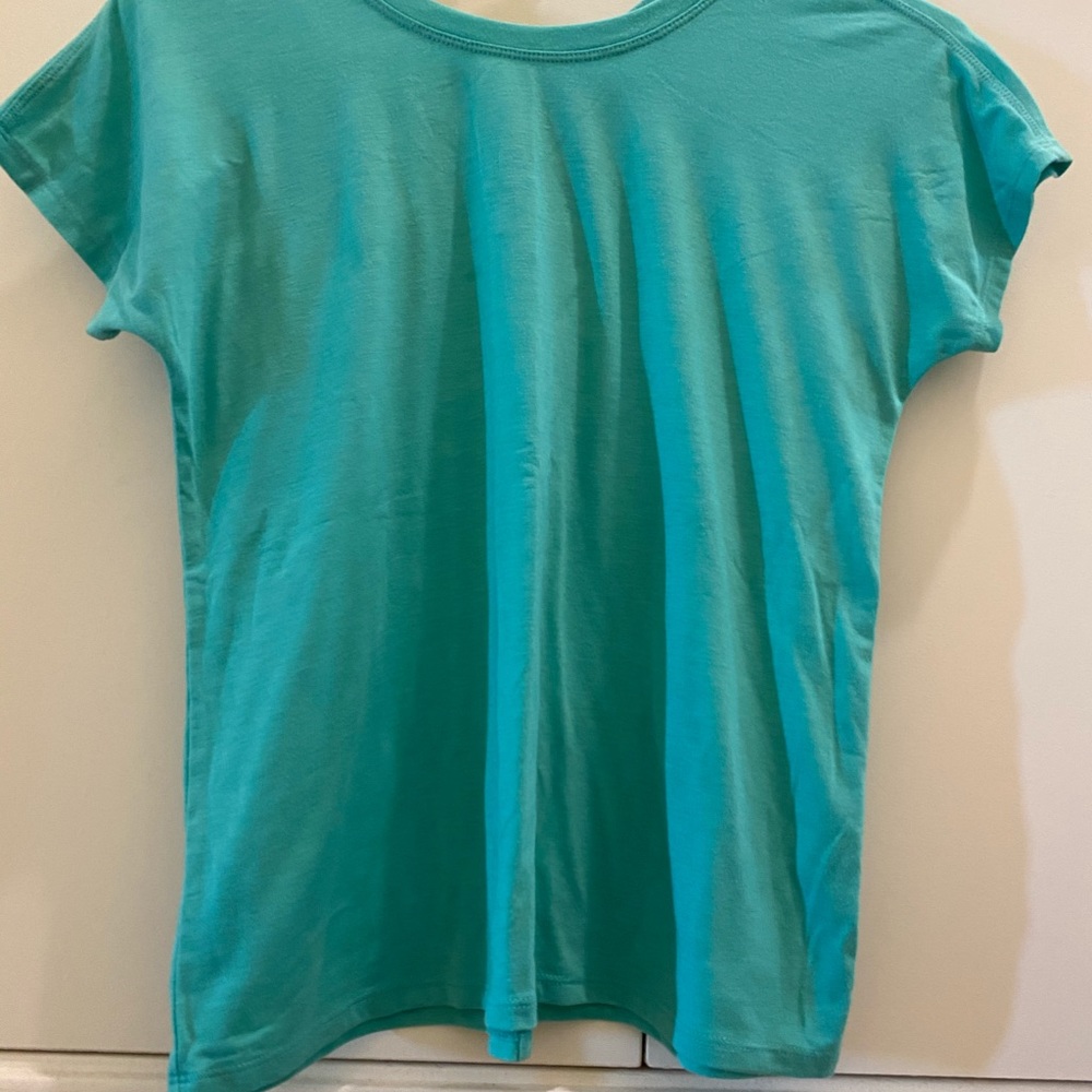 Athleta Girl Turquoise green T-shirt size 12